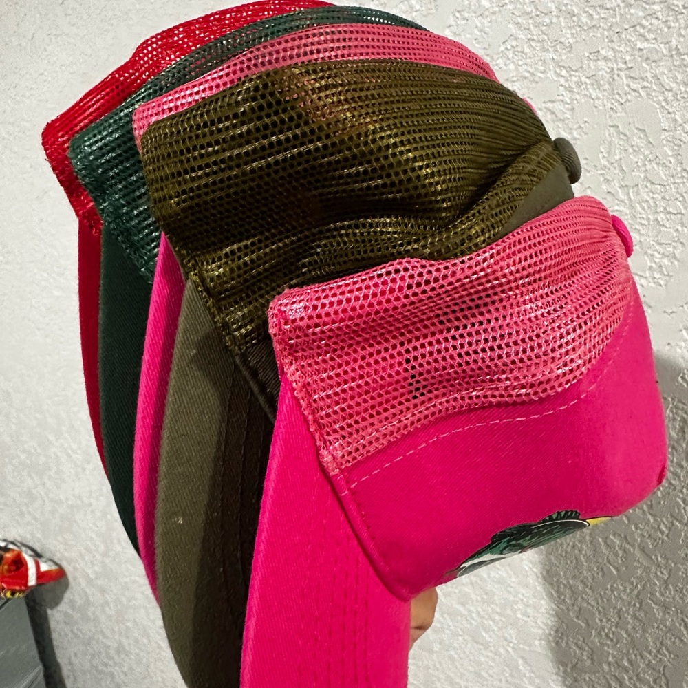 Bass Pink Mesh Trucker Hat with Yellow Logo